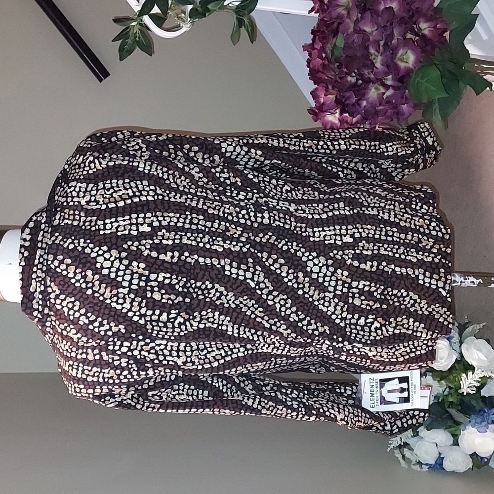 ELEMENTZ blouse 2 fer twinset the look of two pieces in one new size L - Picture 9 of 13